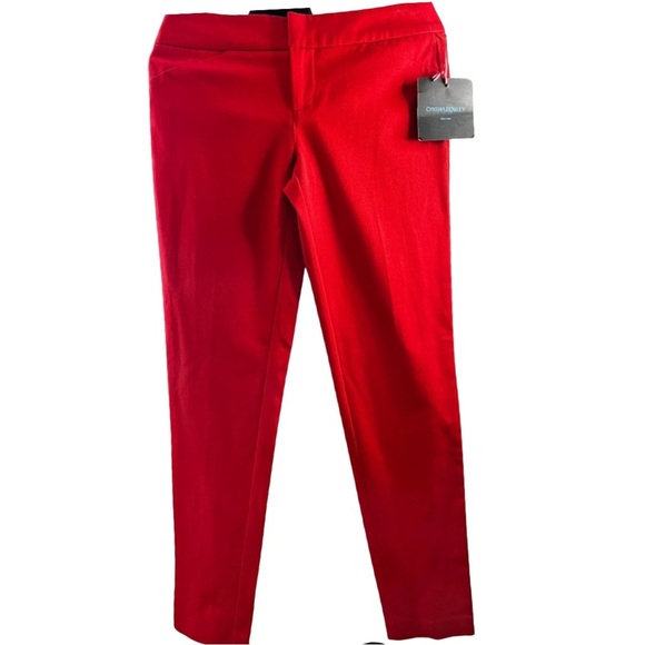 Cynthia Rowley Pants - Cynthia Rowley Cotton Twill Trousers Red Sz 2 $159 Chic Preppy Career NWT